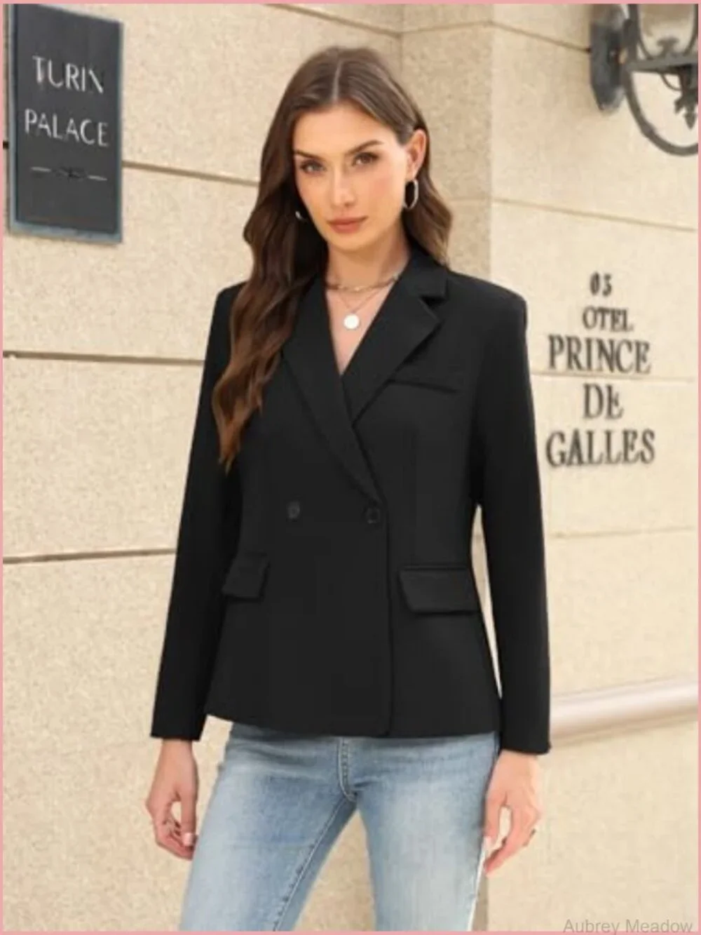 Open Front Business Casual Blazer Long Sleeve Women Jacket
